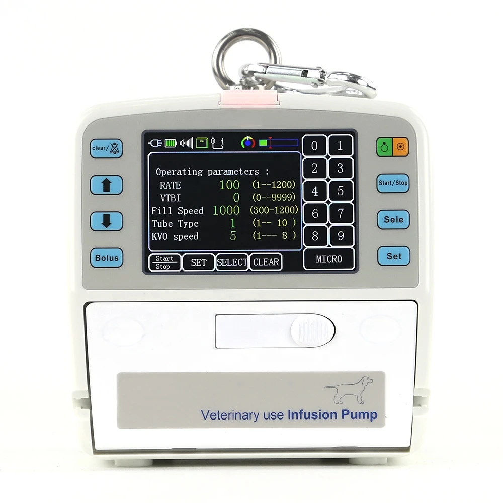 Touch Screen Real-time Alarm Hospital Based IV Human Animal Infusion Pump Device