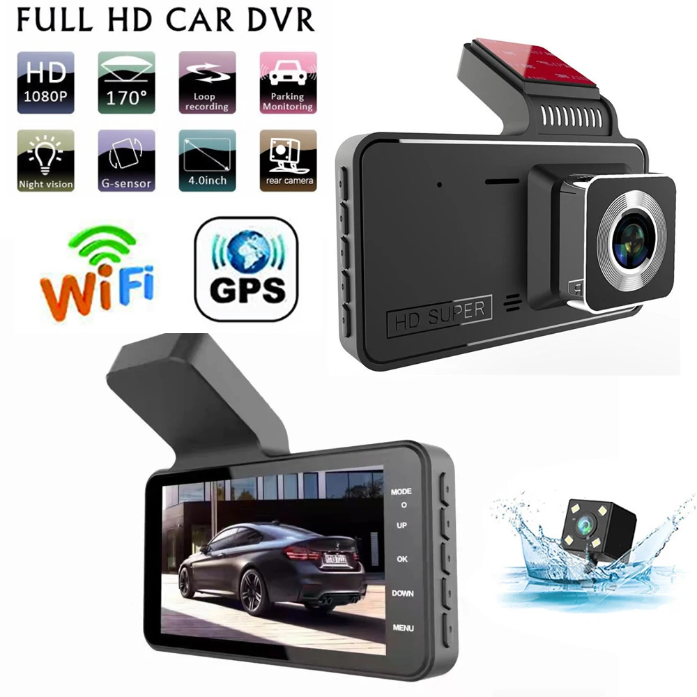 

Dash Cam WiFi GPS Full HD 1080P Car DVR Rear View Reverse Car Camera Car Video Recorder Black Box Auto Dashcam Car Accessories