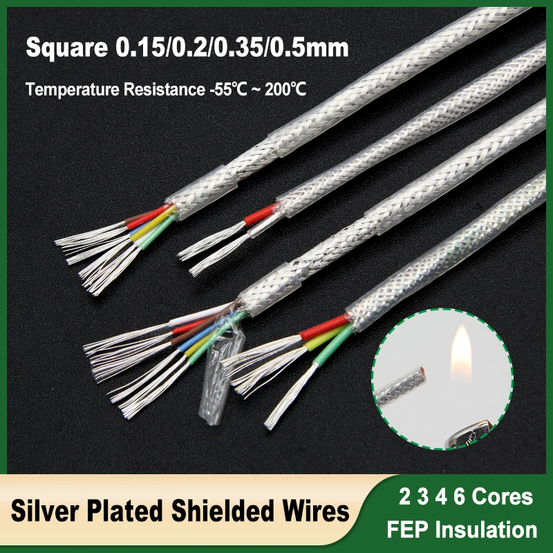 

Sq0.15~0.5mm Purity OFC Silver Plated Shielded Wires 2 3 4 6Cores Hifi Audio DIY Amplifier Speaker Headphone Line Copper Cable
