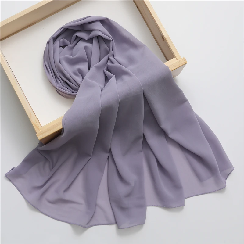 Spring Chiffon Solid Muslim Hijab Women Scarf Fashion Soft Headband Shawl and Wraps Bandana Islamic Turban Echarpe New