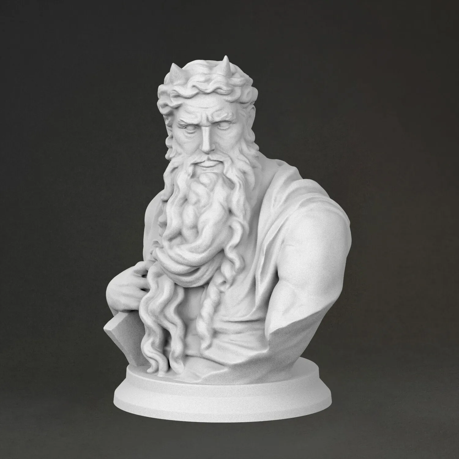 'Bust of Moses' Sculpture, 3D Printed Resin Material, Hand-Painted, Plaster-Like Ornaments (Ships Within 10 Days） - view 2
