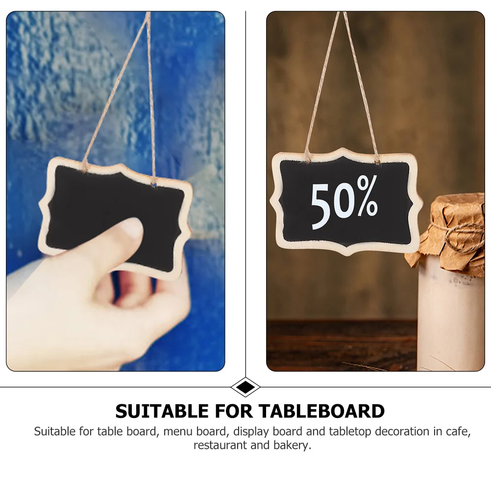 

20Pcs Wooden Chalkboard Signs Mini Tabletop Blackboard for Messages Menu Board Decor 128 Chalkboard Signs Store Hours Sign