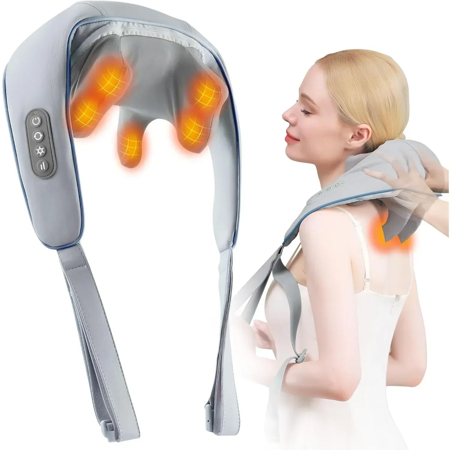 Neck and Shoulder Massager with Heat Shiatsu Back Shoulder and Neck Massager for Pain Relief Deep Tissue Enjoy It Deep Relax