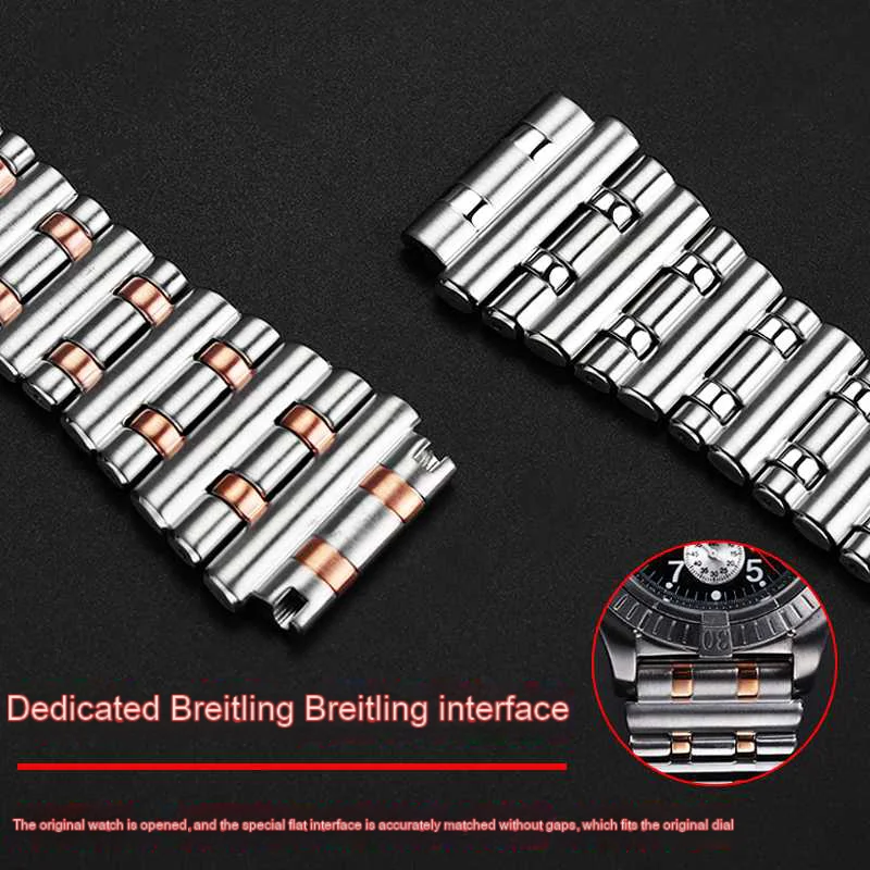 Dla Breitling Super mechaniczne zegarki łańcuszek do zegarka seria B01 pasek 22 24mm solidny pasek do zegarka ze stali nierdzewnej akcesoria męskie