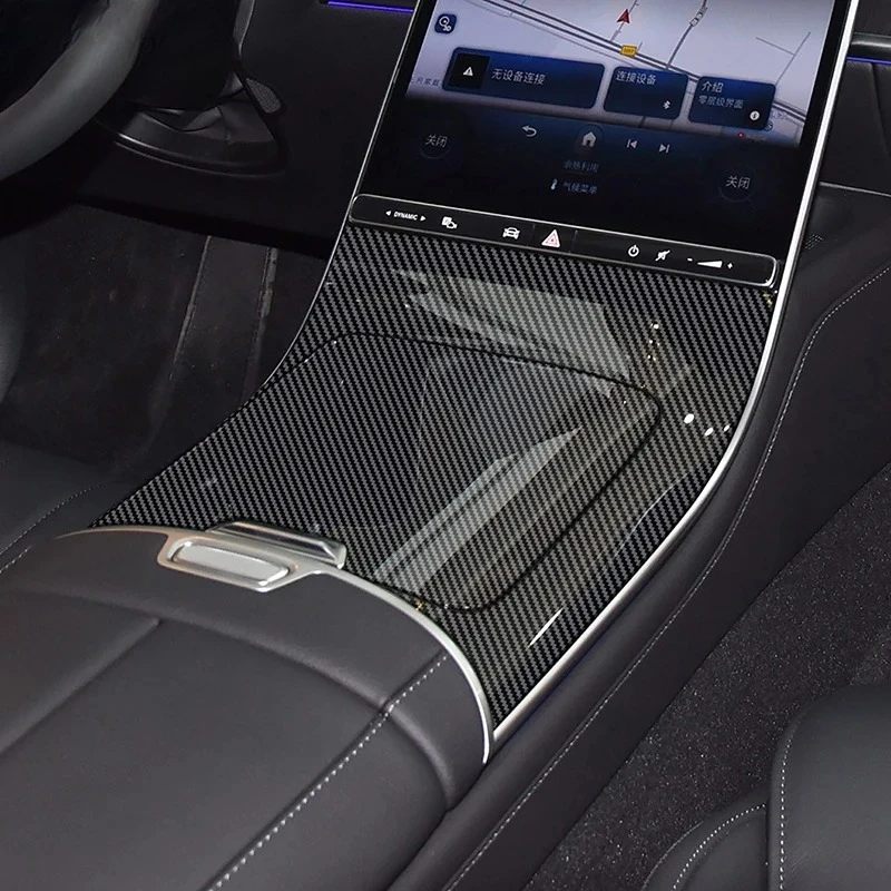 

Marchae change panel for central carbon fiber console Embels Decorative Cover for Mercedes Benz Class S W223 2021-2024 car style