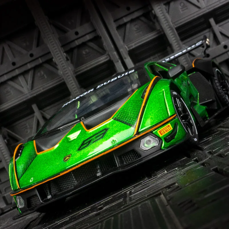 1:24 Lamborghini SCV12 modelo de coche de rally de aleación colección de adornos, puertas y capó de motor, maletero se puede abrir
