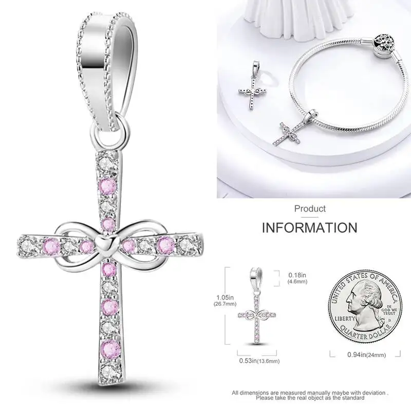 Hapilife Pink Color Series 925 Sterling Silver Charms Flower Heart Shape Ballet Girl Bow Fit Bracelet DIY Jewelry Original Women