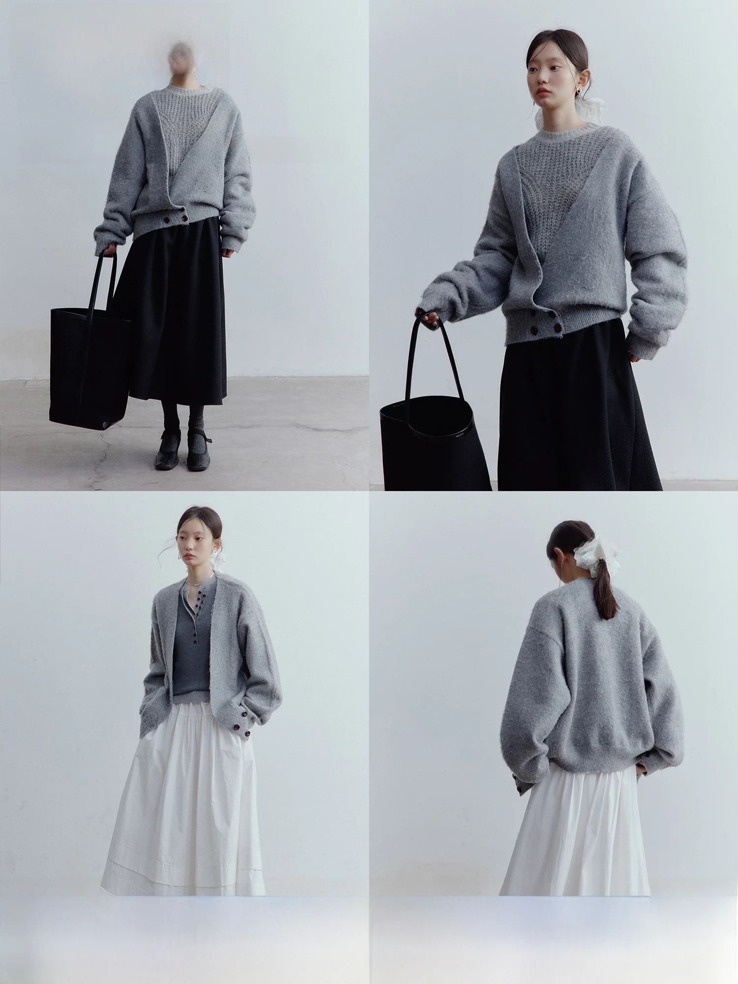 

Женский кардиган Fussed Urban Collection из пушистой шерсти, с V-образным вырезом, на пуговицах, с длинными рукавами, свободного кроя, цвет серый туман