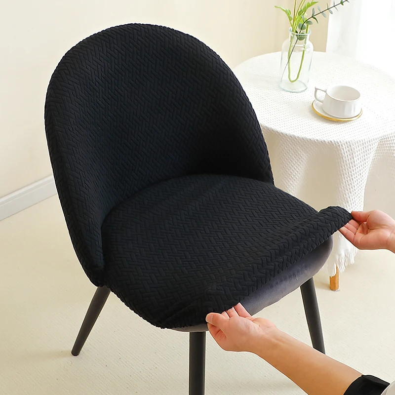 1/2 Stück Jacquard-Stuhlhussen für Esszimmer, Entenschnabel-Stuhlbezug, niedrige Rückenlehne, gebogener Sitz, Schonbezug, schmutzabweisend, für Zuhause, Bankett, Hochzeit – Detail 13