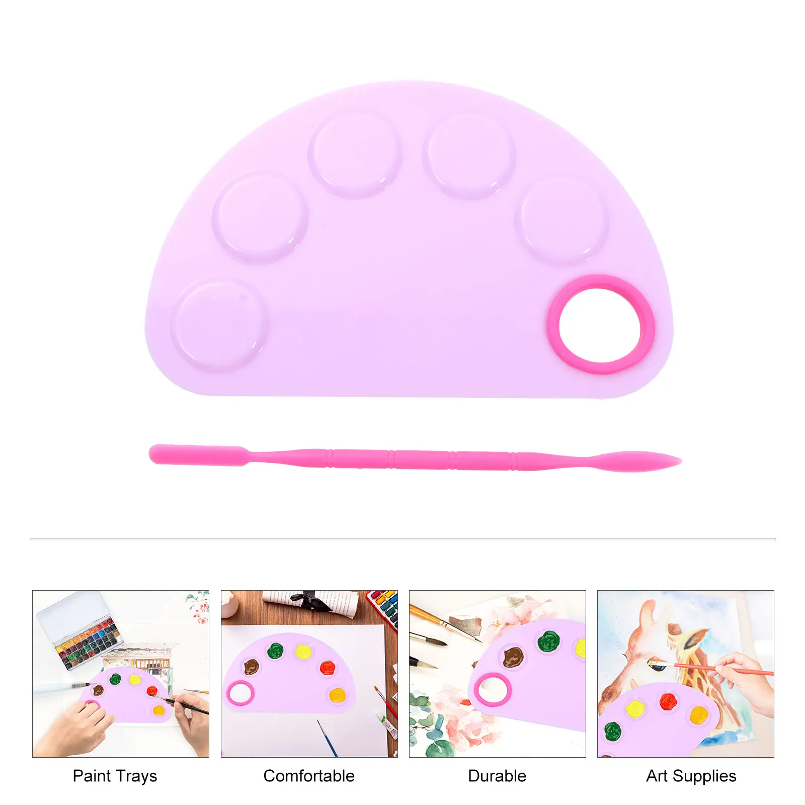 

2 set 2 Sets Plastic Palette Painting Color Mixing Board Watercolor Pigment Trays Fixed Plate For Artists Durable Easy Carry Art