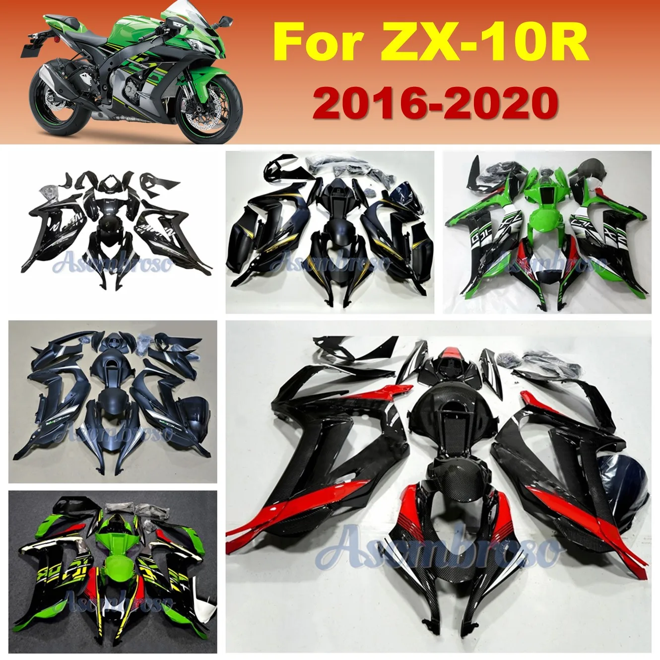 Carbon Fibre Body Fairing Set for Ninja ZX10R ZX-10R 2016 2017 2018 2019 2020 Motorcycle Accessories Fairings Kits