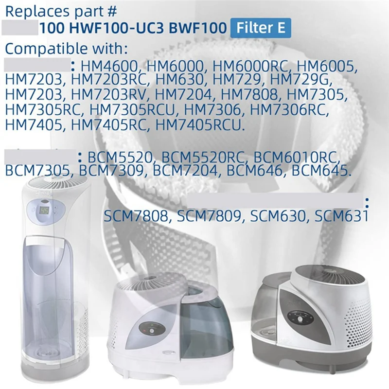 A66T-مرشح المرطب استبدال مرشح الفتيل المرطب ل Holmeshwf100-UC3/Bionairebwf100 تنظيف الملحقات