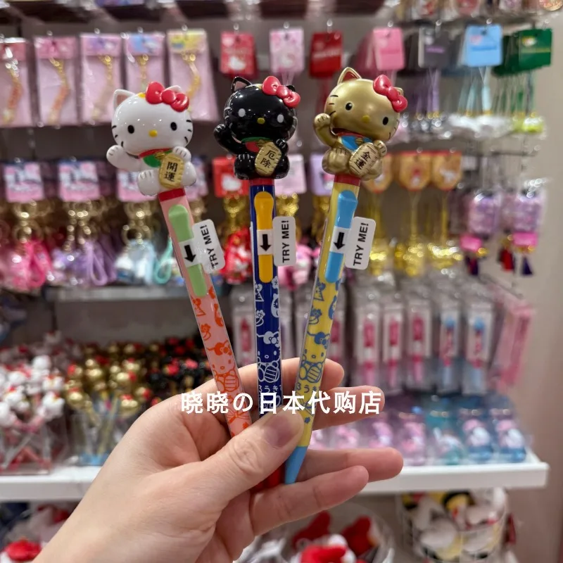 

Sanrio Japan Lucky Cat Bouncing Head Kitty Ballpoint Pen Stationery Black 0.7mm Kawaii Anime Toys Birthday Gifts for Students