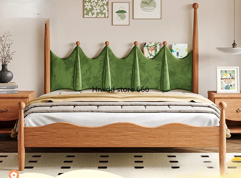 Children's bed All solid wood small apartment juvenile double bed