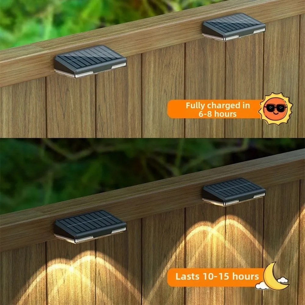 Waterproof Solar Deck Lights LED Light 3/9 Mode Solar Step Lights Shockproof Durable Solar Fence Lamp Balcony