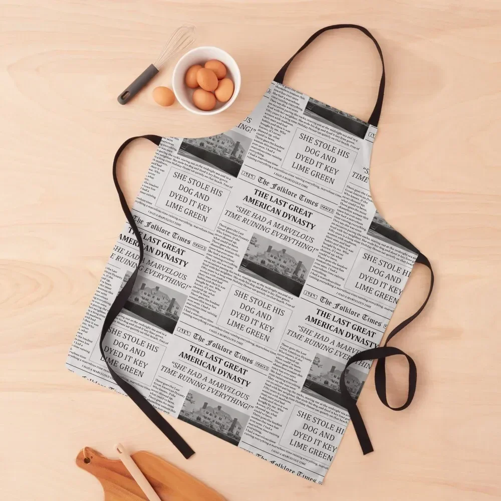 

The Last Great American Dynasty Newspaper Apron Restaurant Kitchen Equipment Household Items Korean men's barbecue Apron