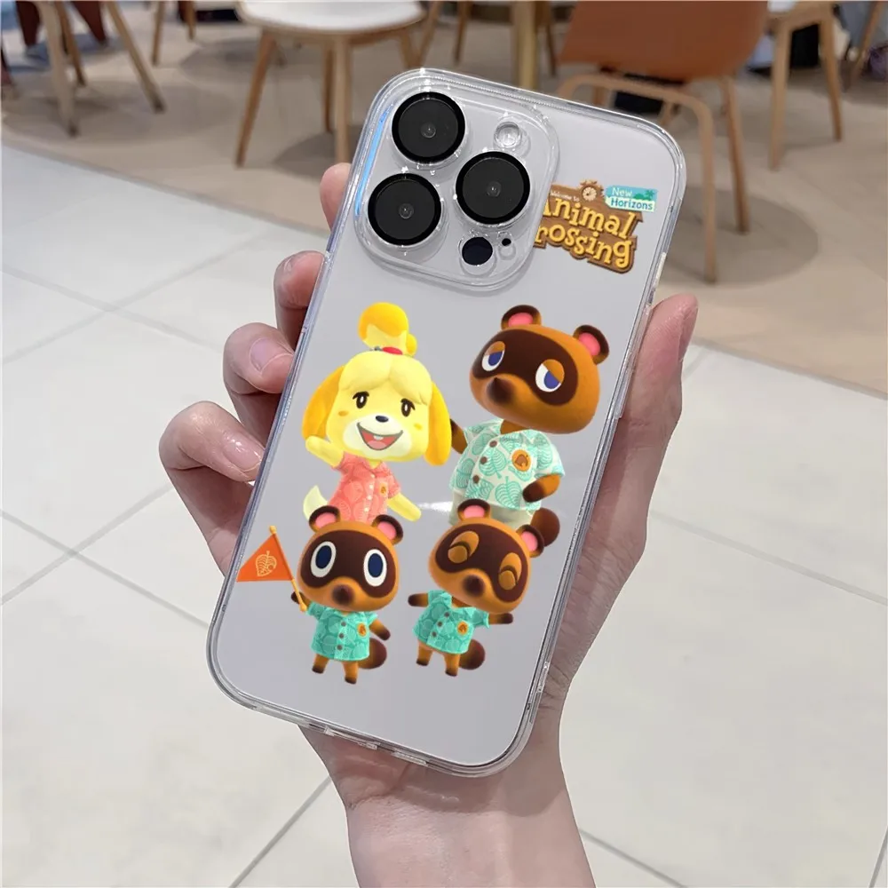 Animal C-Crossing New H-Horizons GAME  Phone Case For iPhone 11 12 Mini 13 14 15 Pro XS Max X 8 Plus SE XR Transparent Shell