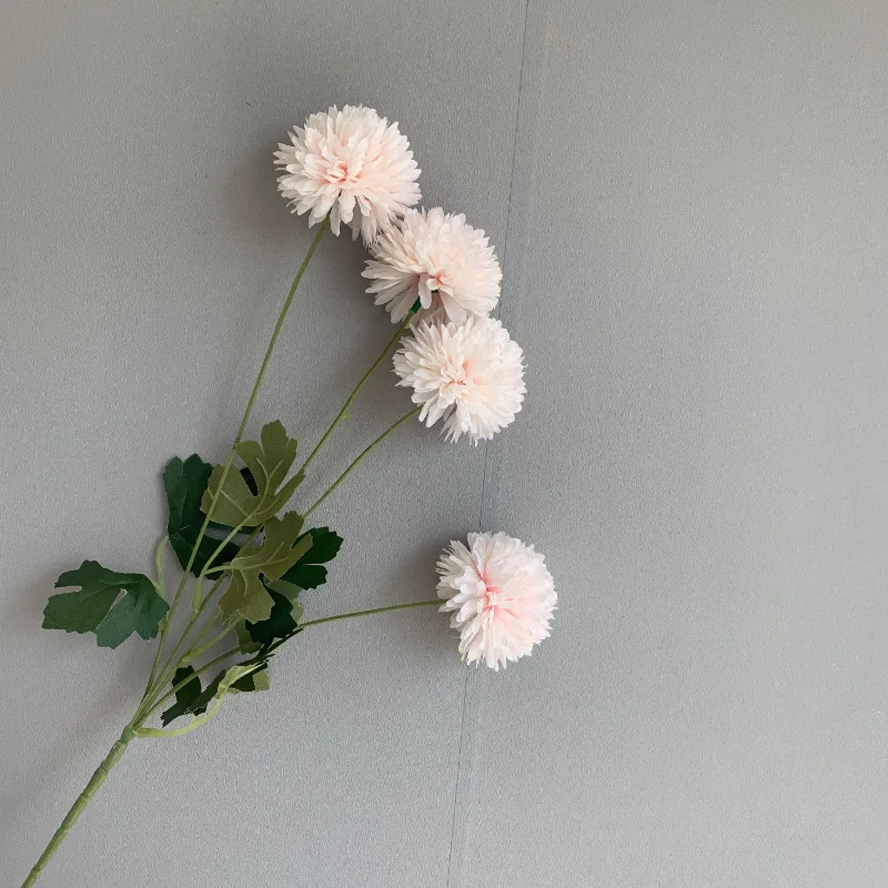 10 Stück Künstliche 4-köpfige Kugelchrysanthemen aus Seidenblumen für Hochzeitssaal, Gangdekoration, Blumenarrangement, Zwiebelkugel, Heimdekoration – Detail 3