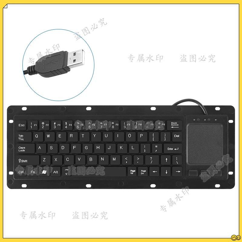 Inlaid k-68 keyboard and mouse integrated wired industrial keyboard touchpad/trackball, anti-interference magnetic ring