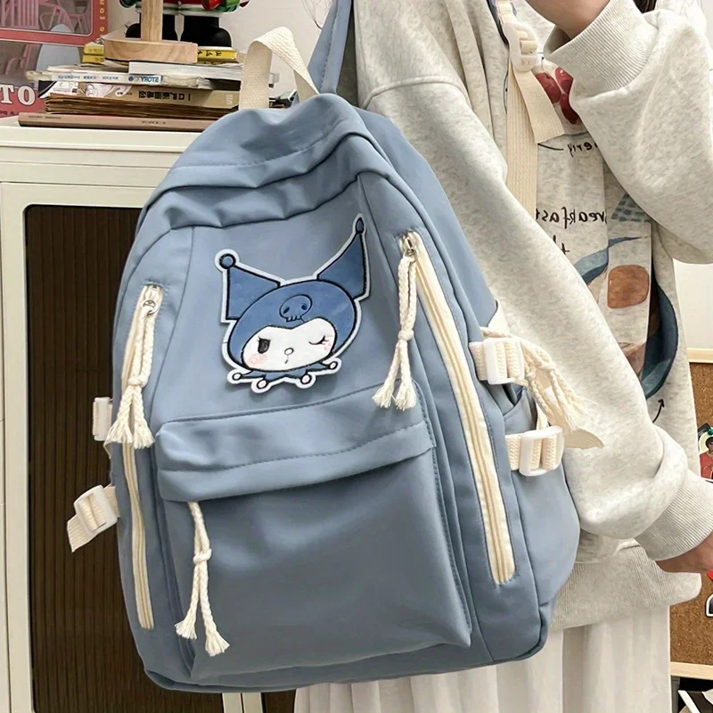 Sanrio Series Hello Kitt Large Capacity Backpack Cute Simple Fashionable Youth Student Backpack Japanese Series Girl's Heart Bag