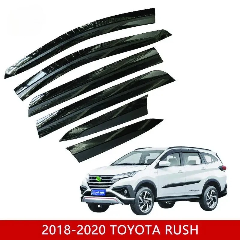 Car Visor For Toyota Rush Black Color 6pcs Rain Shield Windshield Sun Rain Guard Window Visor Wind Deflector