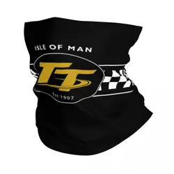 Custom Isle Of Man Tt Racing Motorcycle Neck Gaiter Men Women Windproof Winter Bandana Scarf for Hiking