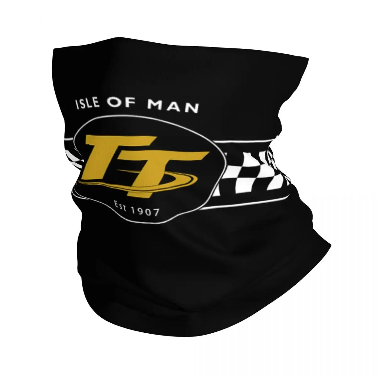 Custom Isle Of Man Tt Racing Motorcycle Neck Gaiter Men Women Windproof Winter Bandana Scarf for Hiking