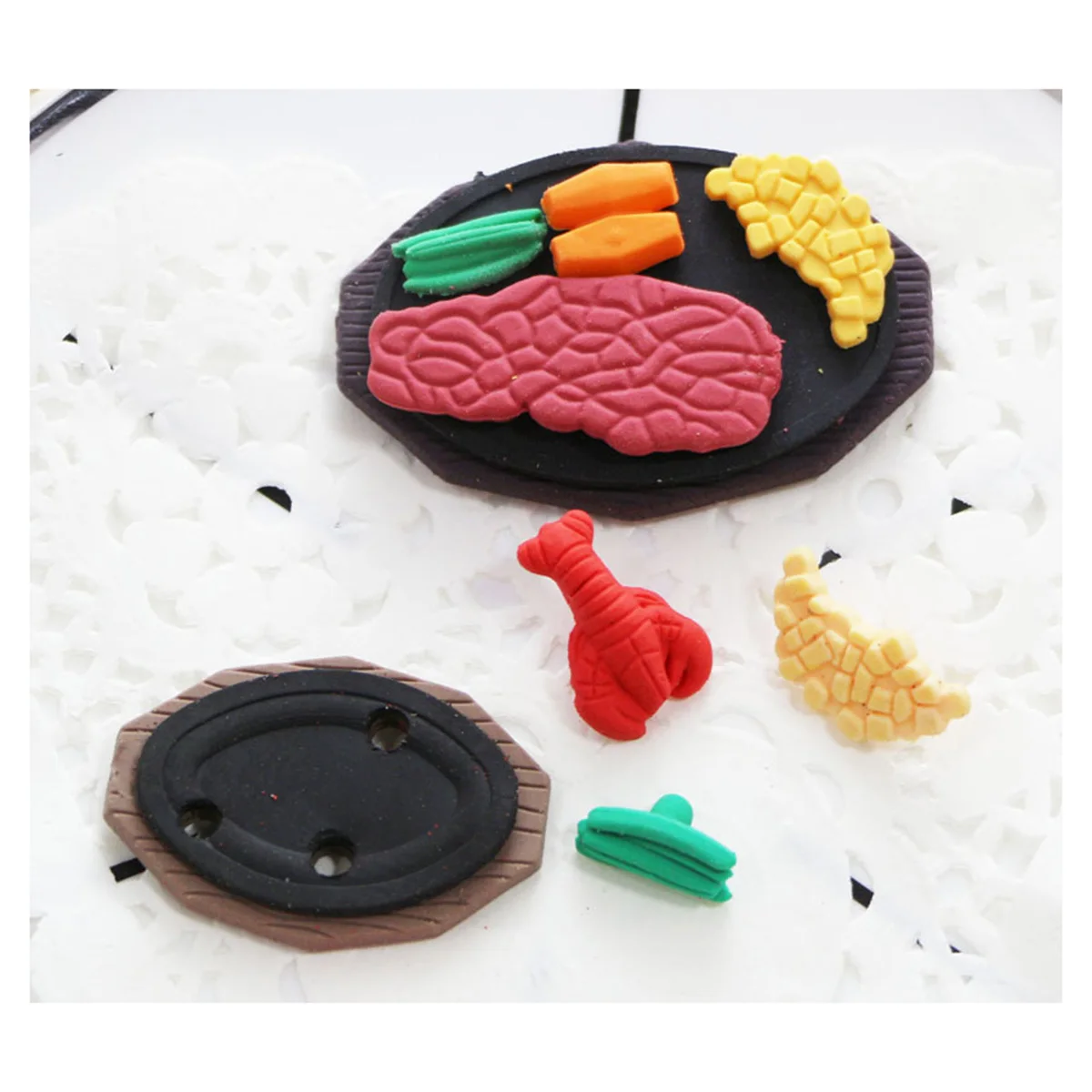 

12Pcs Creative Cartoon Snacks Foods Shaped Erasers for Kids Students Fun Stationery Novelty Eraser Gift Cartoon Eraser