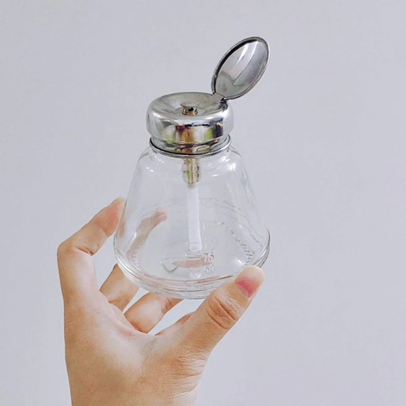 

Nail remover Bottle Empty Nail Polish Pump Dispenser Glass Push Down Bottle
