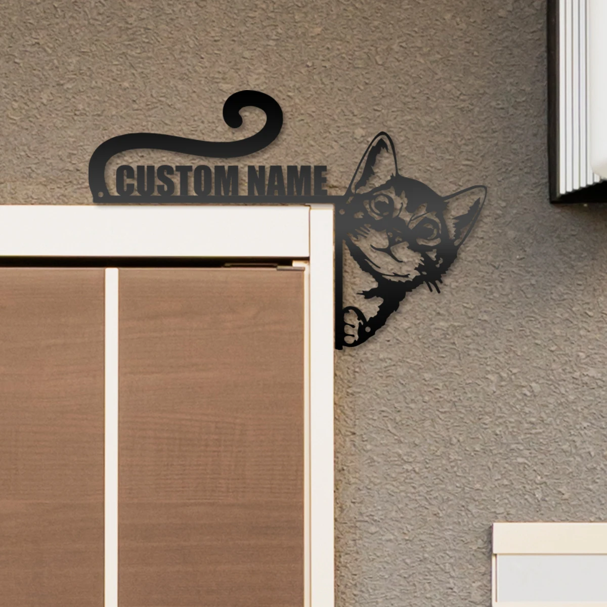 

1pc kitten vivid lovely Custom Name Iron Wall Signs Metal Wall Plaque for Pet Hospital