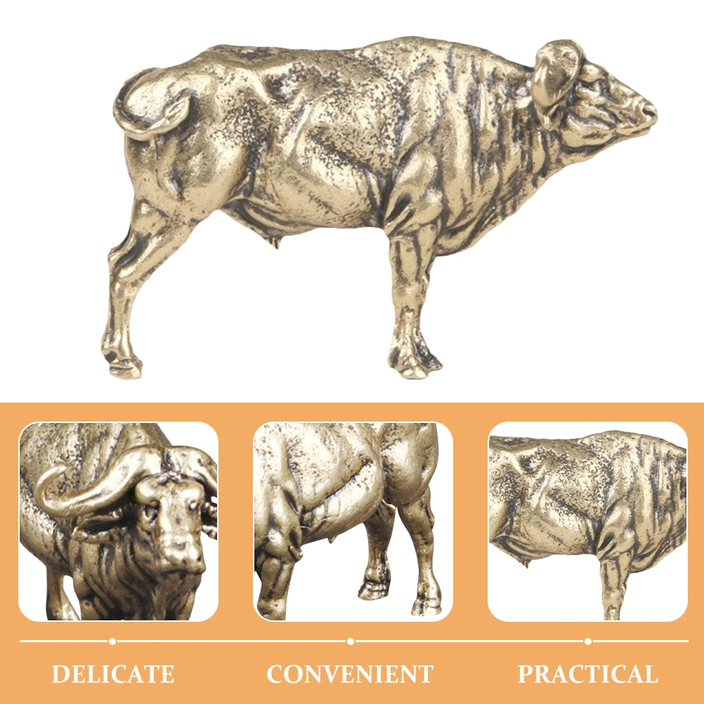 

Animal Figurines Retro Yak Ornaments Decoration Brass Beast Statues Vintage Miniature