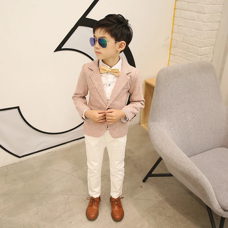 Flower Boys Photography Blazer Suit Kids Coat Pants Tie Wedding Formal Tuxedo Set Children Ceremony Costume Performance Dress