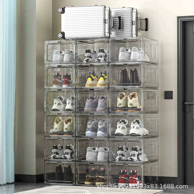 Six-sided hard transparent shoe box storage plastic box AJ shoe storage box anti-oxidation box home sneakers display box