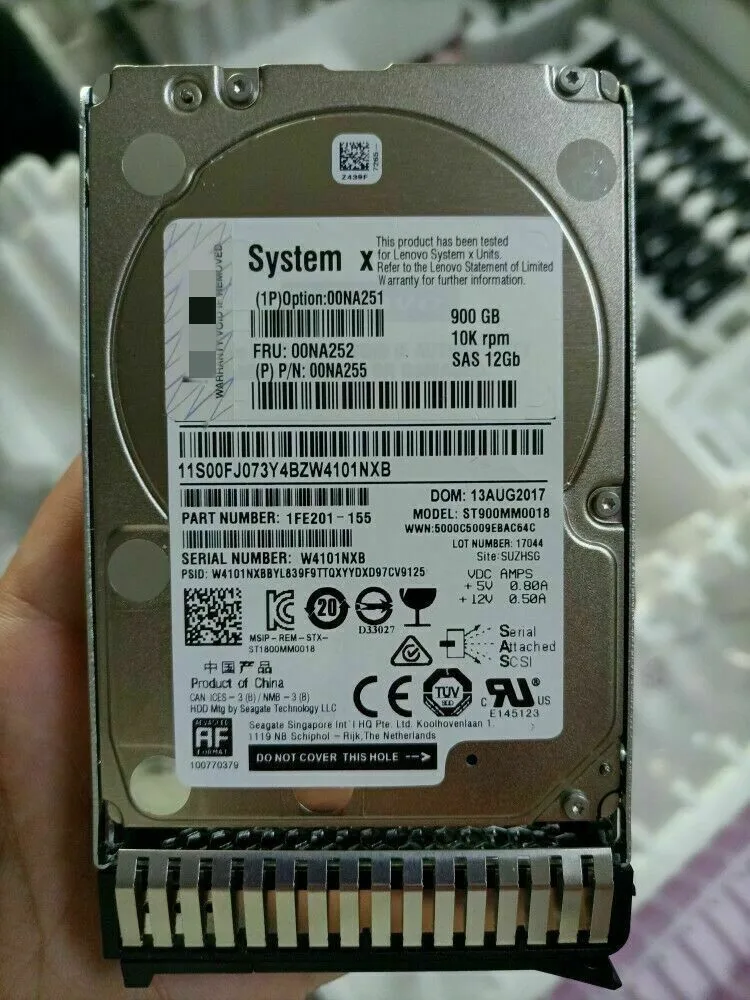 

Жесткий диск SAS HDD для 00NA252 00NA251 00NA255 900 ГБ 10K об/мин 12 Гб/с G3HS 2,5 дюйма