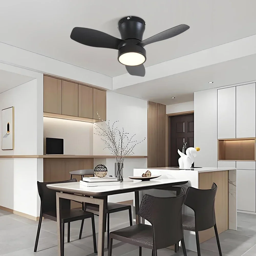 مروحة سقف مدمجة 62 سم مع جهاز تحكم عن بعد وإضاءة، 24 وات، مروحة صامتة صغيرة مناسبة لغرف النوم وغرف الطعام والمطابخ #2