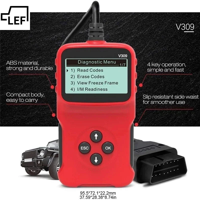 

Новейший V309 OBD2 OBDII автомобильный диагностический сканер ручной автомобильный диагностический ремонтный инструмент автомобильный считыватель кодов несправностей/сброса