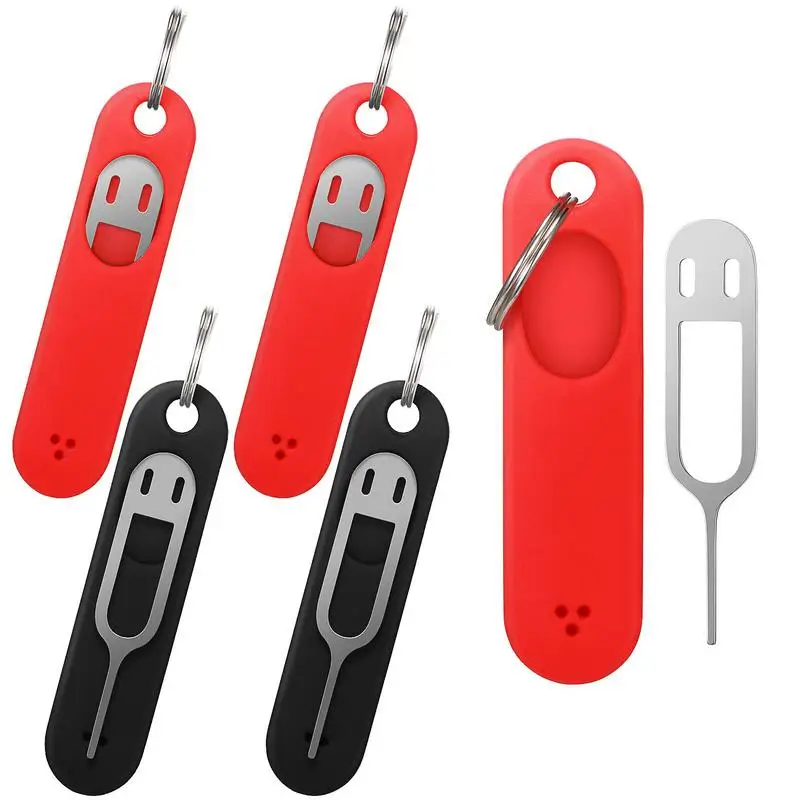 Portable Anti-Lost Keychain with Sim Card Remover Openning Tool for Mobile Phones Tray Eject Pins Needle Opener Ejector