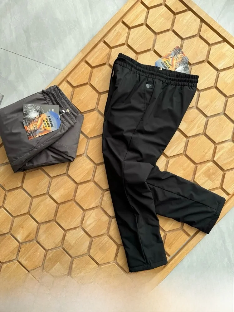 

Thi Outdoor Men's down Trousers White Du Feather Windproof Waterproof Elastic Waist Tactical Cargo Pants Youth Casual Fas...