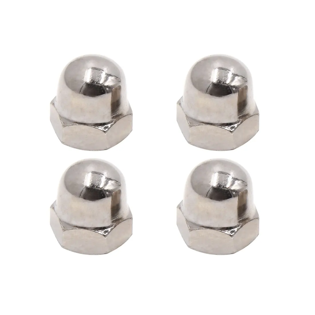 Motoforti 4pcs 10mm Thread Dia Chrome Motorcycle Rear Shock Absorber Screw Nut for CG125