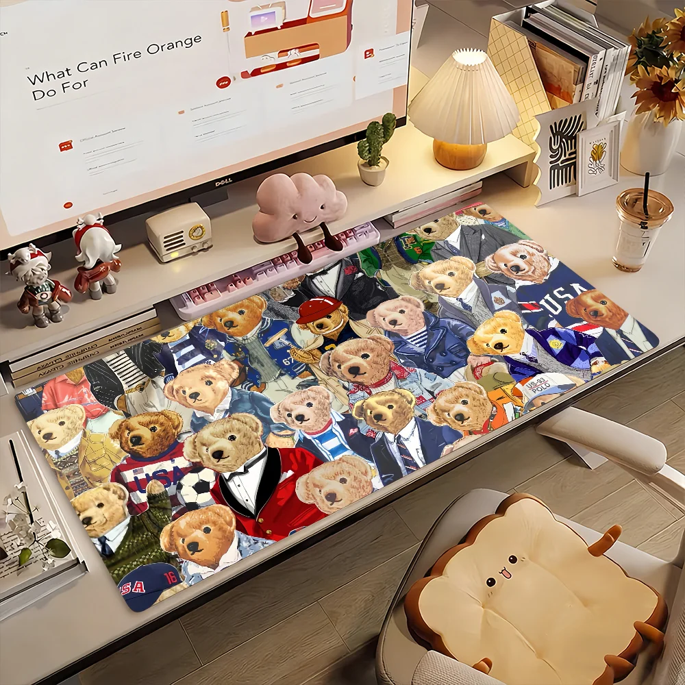 Fashion P-Polo B-Bears Mouse Pad Computer Laptop Rubber Non-slip Mouse Mat Mousepad Gamers Decoracion Desk Mat