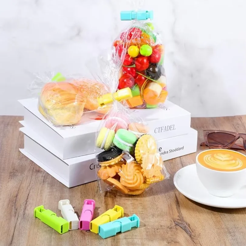 Food Bag Clips Squeeze Bread Bag Clip Sealing Clips Snack Bag Moisture-proof Fresh-keeping Clips Reusable for Sealing