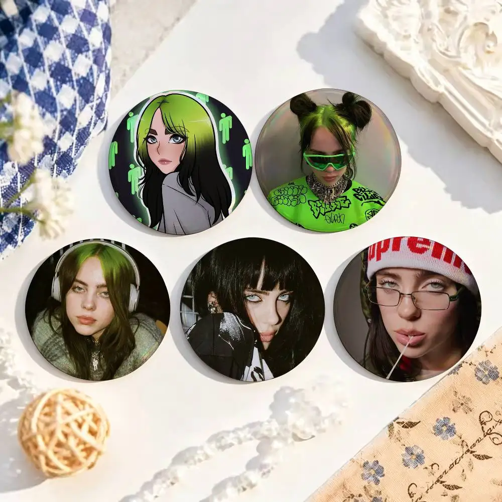 COOL Singer B-Billie E-Eilish  Custom Enamel Pin Badges 25mm 32mm 44mm 58mm Backpack Hat Decor Toys Gifts
