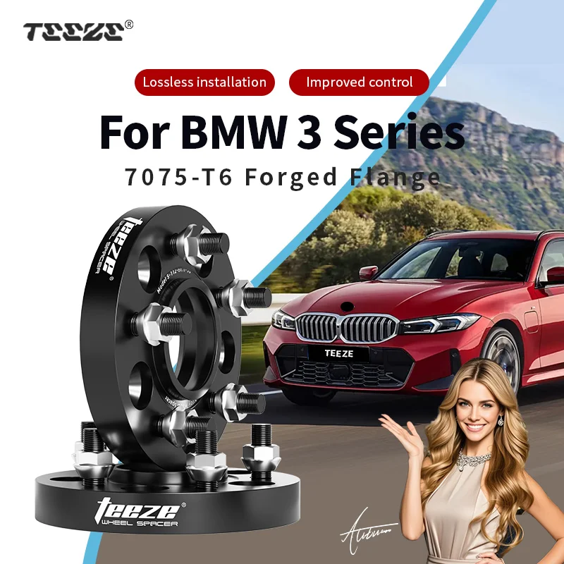 Teeze 2pcs 5x112 66.6 M14x1.25 Hub Centric Black Forged wheel spacer For BMW 2018-2024 3 Series G20/G21/G28 15/20/25/30/35mm