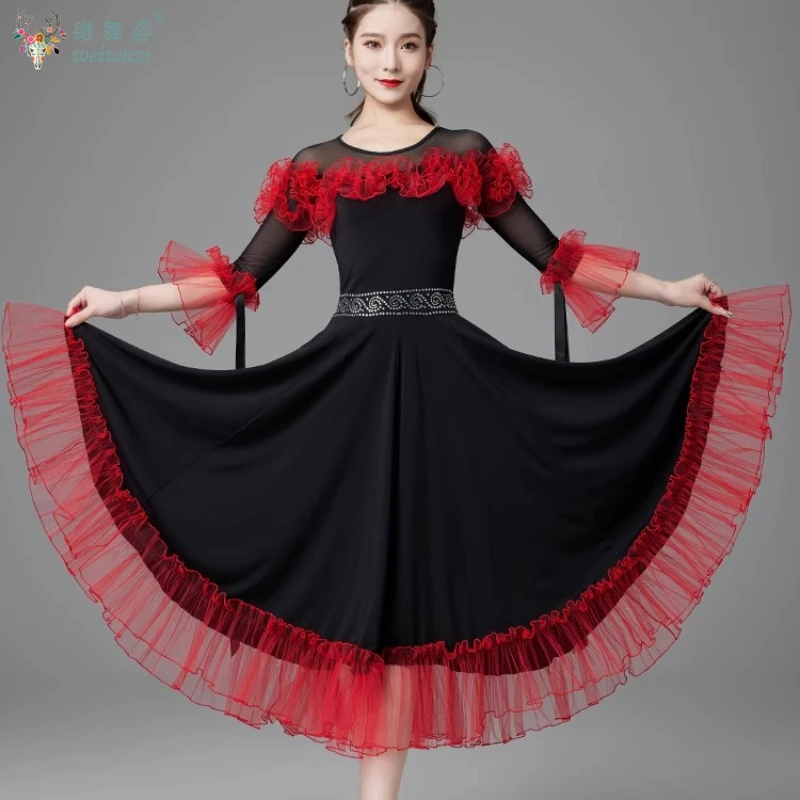 Ballroom Dans Jurk Dame Elegante Wals Tango Dans Kostuum Hoge Kwaliteit Vrouwen Ballroom Competitie Dansen Jurken