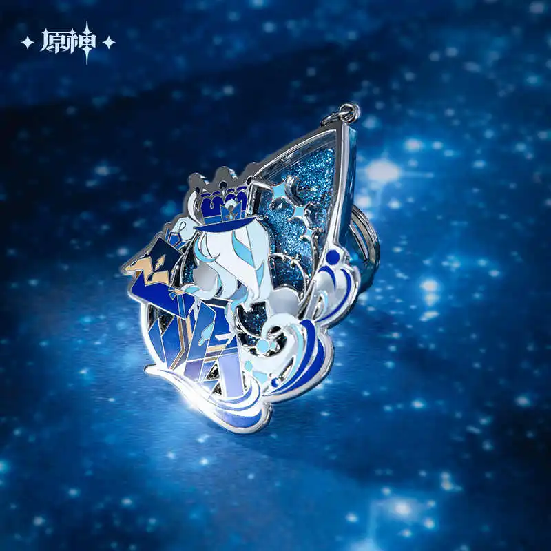 

Брелок Furina Game Genshin Impact, официальный подлинный Focalors, сценический фокус, зыбучие пески, металлический кулон, сумка для косплея, декор, подарок