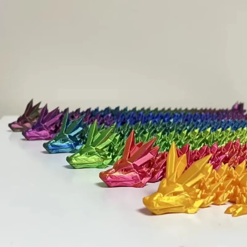 2025 3D Printed Gem Dragon Crystal Fidget Toy Rotatable Articulated Dragon Egg Ideal Gift Kids with ADHD Perfect for Birthdays image 5
