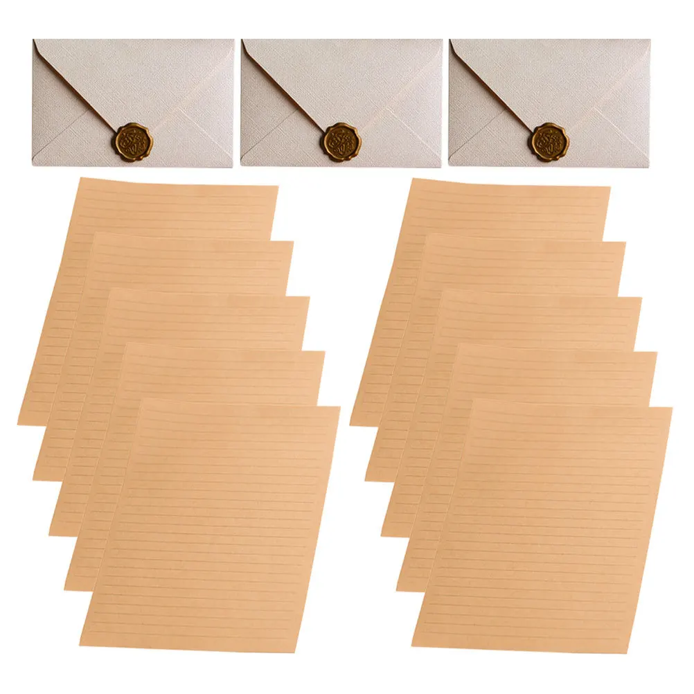 1Set Envelope and Writing Paper Kit Thin Lightweight Wear Resistant for Gift Cards Cash Tiny Treasures Party Wedding