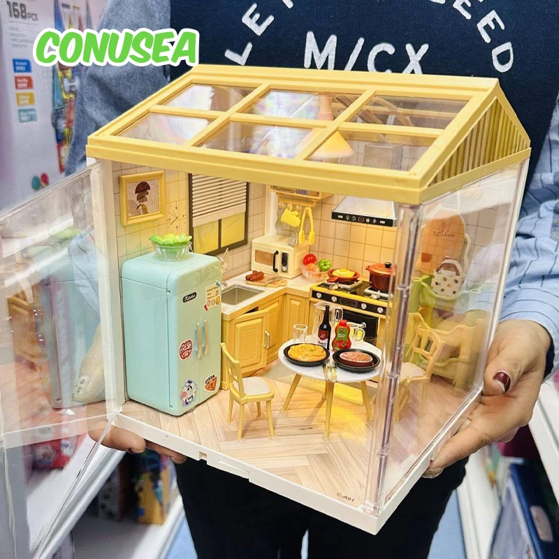 

Doll House Micro Building Block Diy Handicraft Room Assembly Scene Bricks Bedroom Kitchen Restaurant Model Blocks Birthday Gifts