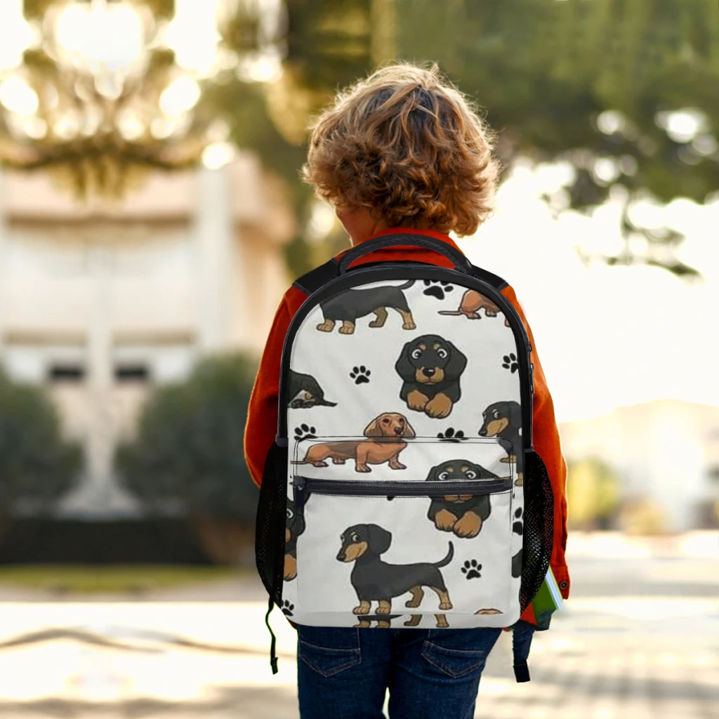 New Fashionable  Dachshund Dog cartoons cute Backpack Bag Large Capacity Trendy Book Bag Multi-pockets Adjustable 17inch