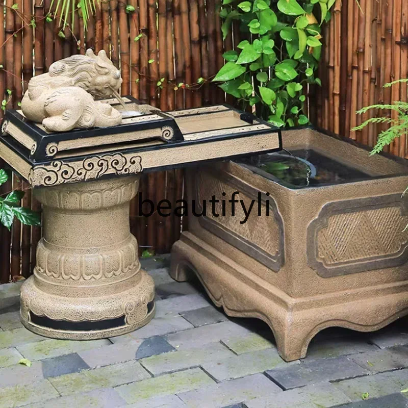 TTT Chinese-style flowing water ornament circulation outdoor courtyard outdoor fish pond, landscaping fish tank
